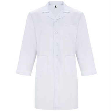 Службовий халат унісекс з довгими рукавами, колір білий  розмір 4XL - BA90940701- Фото №1