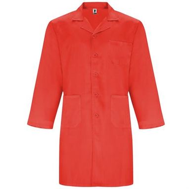 Службовий халат унісекс з довгими рукавами, колір червоний  розмір 4XL - BA90940760- Фото №1