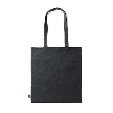 Цветная большая сумка из 100% хлопка, цвет черный - BO7195S102- Фото №1