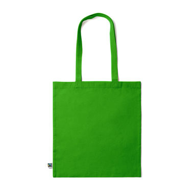 Цветная большая сумка из 100% хлопка, цвет зеленый - BO7195S1226- Фото №1
