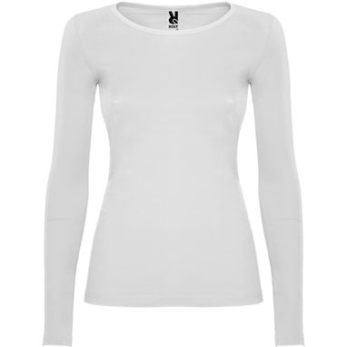 Полуприталенная футболка с длинными рукавами и горловиной с тонкой окантовкой, цвет белый  размер 3XL - CA12180601- Фото №1