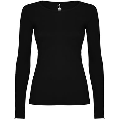 Полуприталенная футболка с длинными рукавами и горловиной с тонкой окантовкой, цвет черный  размер 3XL - CA12180602- Фото №1