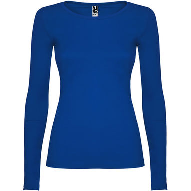 Полуприталенная футболка с длинными рукавами и горловиной с тонкой окантовкой, цвет королевский синий  размер 3XL - CA12180605- Фото №1