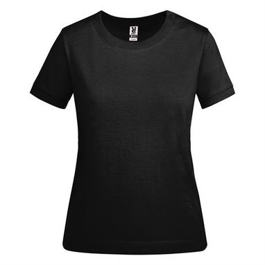 Плотная женская футболка из хлопка с коротким рукавом, цвет черный  размер S - CA65630102- Фото №1