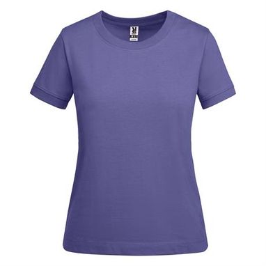 Плотная женская футболка из хлопка с коротким рукавом, цвет сиреневый  размер S - CA656301121- Фото №1