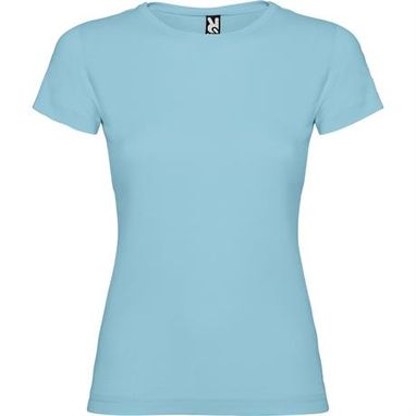 Приталенная футболка с короткими рукавами и боковыми швами, цвет небесно-голубой  размер 3XL - CA66270610- Фото №1