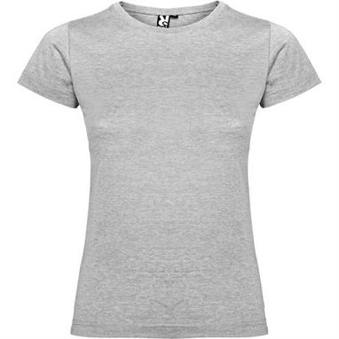 Приталена футболка з короткими рукавами та боковими швами, колір строкатий сірий  розмір 3XL - CA66270658- Фото №1