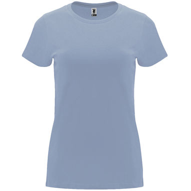 Жіноча приталена футболка з короткими рукавами, колір zen blue  розмір S - CA668301263- Фото №1