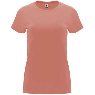 Жіноча приталена футболка з короткими рукавами, колір clay orange  розмір S - CA668301266- Фото №1