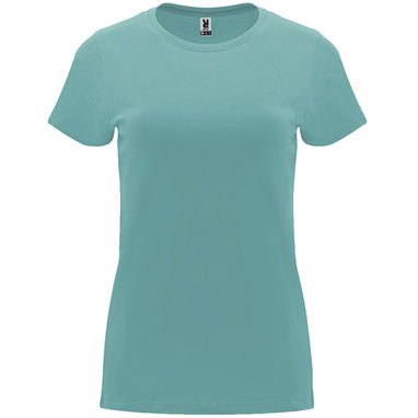 Приталенная женская футболка с короткими рукавами, цвет dusty blue  размер S - CA668301267- Фото №1