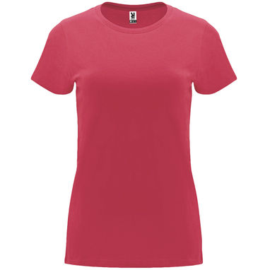 Приталенная женская футболка с короткими рукавами, цвет chrysanthemum red  размер L - CA668303262- Фото №1