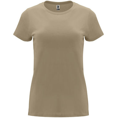 Приталенная женская футболка с короткими рукавами, цвет песочный  размер 3XL - CA66830607- Фото №1