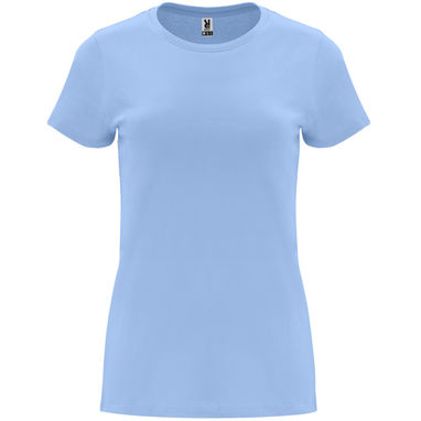 Приталенная женская футболка с короткими рукавами, цвет небесно-голубой  размер 3XL - CA66830610- Фото №1