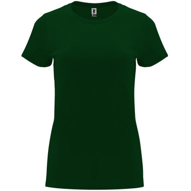 Приталенная женская футболка с короткими рукавами, цвет бутылочный зеленый  размер 3XL - CA66830656- Фото №1