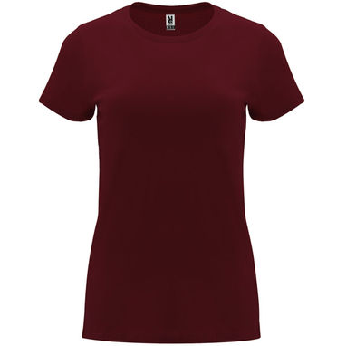 Жіноча приталена футболка з короткими рукавами, колір гранатовий  розмір 3XL - CA66830657- Фото №1