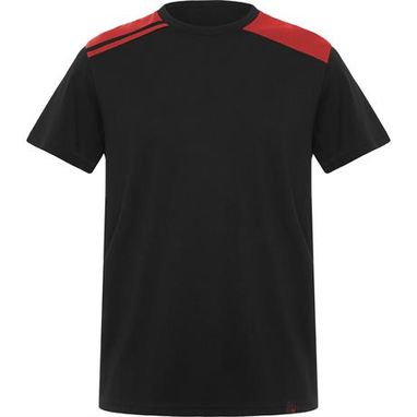 Футболка комбінованого кольору з короткими рукавами, колір чорний, червоний  розмір S - CA8411010260- Фото №1