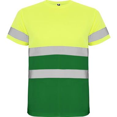Техническая футболка повышенной видимости с короткими рукавами, цвет garden green, fluor yellow  размер S - HV93100152221- Фото №1
