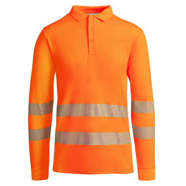 Чоловіча світловідбивна сорочка поло з коротким рукавом, колір флуор помаранчовий  розмір S - HV931901223- Фото №1