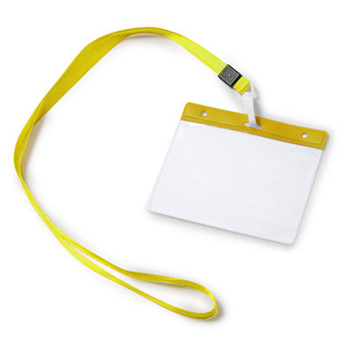 Шнурок для бейджу, колір жовтий - LY7045S103- Фото №1
