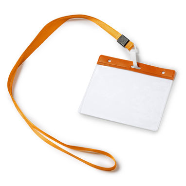 Шнурок для бейджа, цвет оранжевый - LY7045S131- Фото №1
