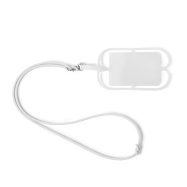 Силиконовый шнурок с держателем для мобильного телефона, цвет белый - LY7046S101- Фото №1