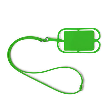 Силіконовий шнурок із тримачем для мобільного телефону, колір зелений - LY7046S1226- Фото №1