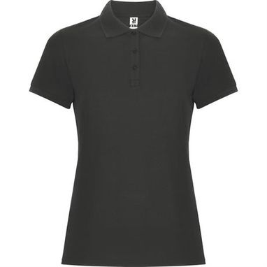 Приталена футболка поло з короткими рукавами, колір темний свинець  розмір S - PO66440146- Фото №1