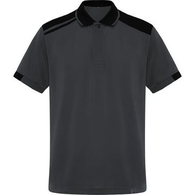 Рубашка·поло с коротким рукавом в двухцветной комбинации, цвет свинцовый, черный  размер S - PO8410012302- Фото №1