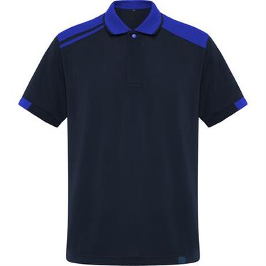 Рубашка·поло с коротким рукавом в двухцветной комбинации, цвет морской синий, королевский синий  размер S - PO8410015505- Фото №1