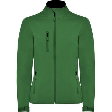 Двухслойная куртка SoftShell, цвет бутылочный зеленый  размер S - SS64370156- Фото №1