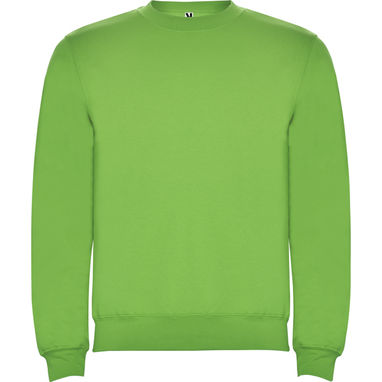 Классический свитшот с горловиной, манжетами и низом в рубчик 1 x 1 с эластаном, цвет светло-зеленый  размер 3XL - SU107006114- Фото №1