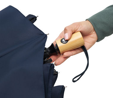 Автоматический ветрозащитный карманный зонт CALYPSO, цвет темно-синий - 56-0101270- Фото №5