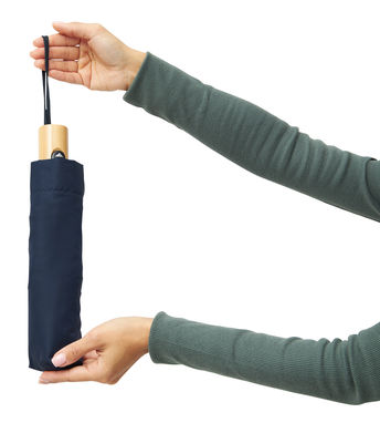 Автоматический ветрозащитный карманный зонт CALYPSO, цвет темно-синий - 56-0101270- Фото №6