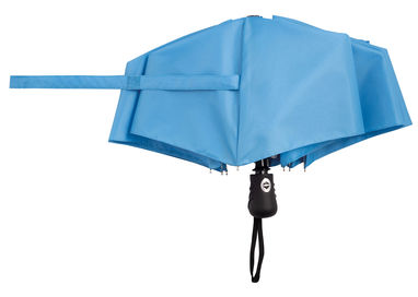 Автоматочна вітростійка складна парасолька, колір блакитний - 56-0101281- Фото №3