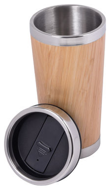 Термокружка BAMBOO DRINK, колір коричневий, срібний - 56-0304571- Фото №1