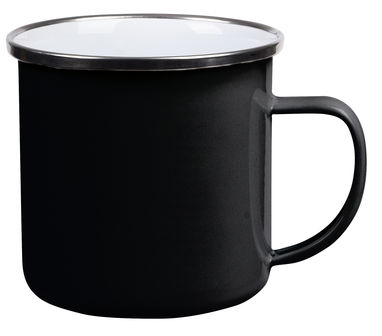 Емальована чашка VINTAGE CUP, колір чорний - 56-0304580- Фото №1