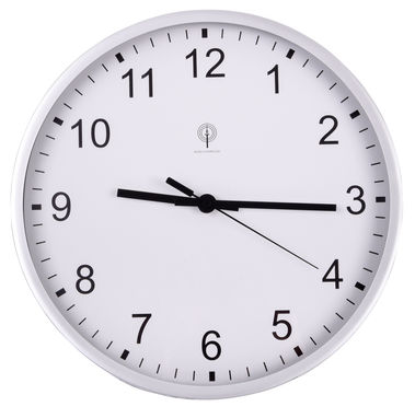 Радиоуправляемые настенные часы URANUS, цвет серебряный, белый - 56-0401500- Фото №1