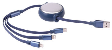 Зарядный кабель RETRACT, цвет синий - 56-1107292- Фото №1
