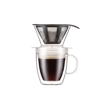 POUR OVER. Фільтр для кави та ізотермічна чашка, колір прозорий - 34822-110- Фото №1