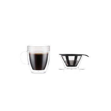 POUR OVER Фильтр для кофе и изотермическая чашка, цвет прозрачный - 34822-110- Фото №4