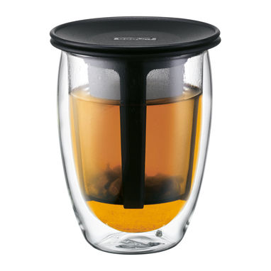 TEA FOR ONE. Склянка з двома стінками 350мл, колір чорний - 34831-103- Фото №2