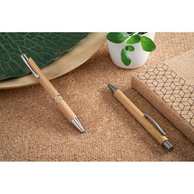 ELLIOT Шариковая ручка из бамбука, цвет натуральный - 81009-160- Фото №5