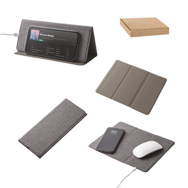 ELION Коврик для мыши с беспроводным зарядным устройством, цвет серый - 97131-113- Фото №10