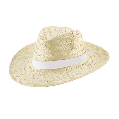 EDWARD RIB Шляпа из натуральной соломы, цвет белый - 99085-106- Фото №1