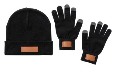 Комплект з шапки та рукавичок Prasan, колір чорний - AP722689-10- Фото №1