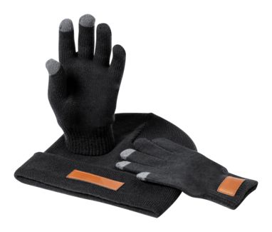 Комплект из шапки и перчаток Prasan, цвет черный - AP722689-10- Фото №5
