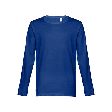 THC BUCHAREST Мужская футболка с длинным рукавом, цвет королевский синий  размер L - 30124-114-L- Фото №1