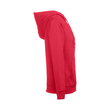 THC AMSTERDAM WOMEN Женская толстовка с молнией и капюшоном, цвет красный  размер L - 30162-105-L- Фото №3