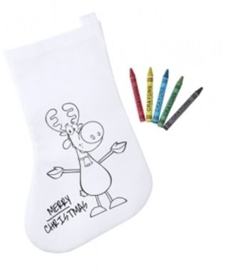 Новорічний носок-розмальовка, білий Plicom, колір білий - AP781112- Фото №1