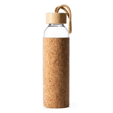 Стеклянная бутылка с корпусом из натуральной пробки, цвет бежевый - BI4136S129- Фото №1